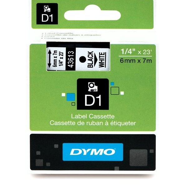 TAŚMA D1 CZARNY NA BIAŁYM 6MM x 7MB - S0720780 - DYMO