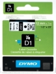 TAŚMA D1 CZARNY NA BIAŁYM 12MM x 7MB - S0720530 - DYMO
