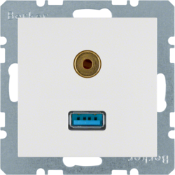 GNIAZDO USB / 3.5 MM AUDIO BIAŁY POŁYSK S.1/B.KWADRAT/B.3/B.7 - 3315398989 - HAGER