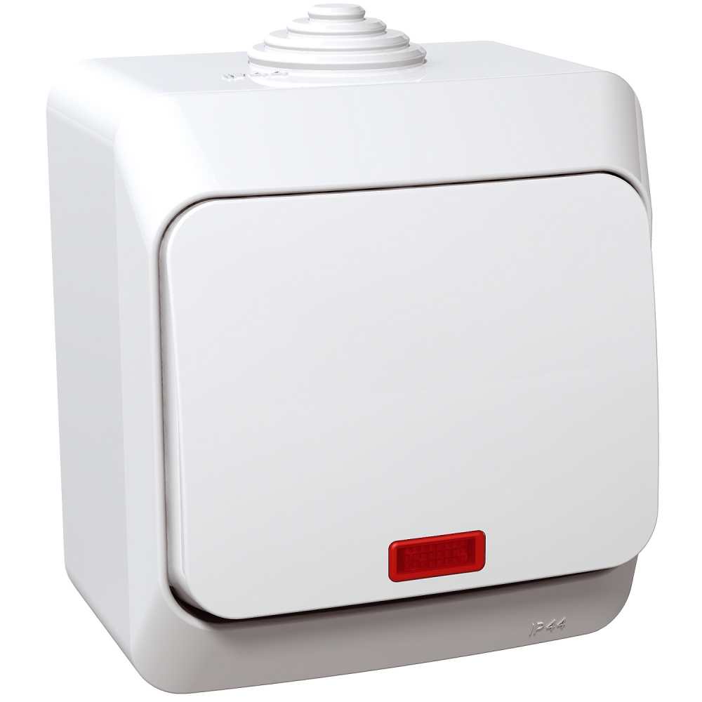 ŁĄCZNIK 1-BIEGUNOWY Z PODŚWIETLENIEM IP44 BIAŁY CEDAR PLUS - WDE000514 - SCHNEIDER ELECTRIC