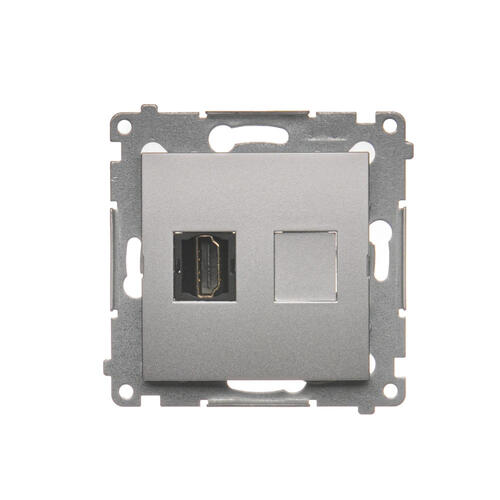 GNIAZDO HDMI SREBRNY MAT SIMON 54 - DGHDMI.01/43 - KONTAKT SIMON