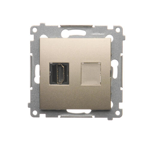 Gniazdo HDMI (moduł); złoty mat - DGHDMI.01/44 - KONTAKT SIMON