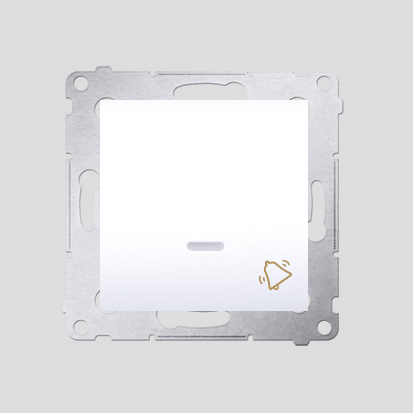 Przycisk „dzwonek” z podświetleniem LED (moduł) 10AX, 250V~, szybkozłącza; biały - DD1L.01/11 - KONTAKT SIMON