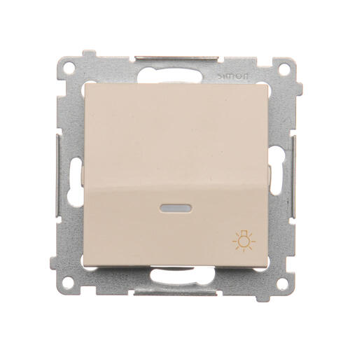 Przycisk „światło” z podświetleniem LED (moduł) 10AX, 250V~, szybkozłącza; kremowy - DS1L.01/41 - KONTAKT SIMON