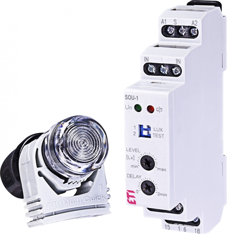 AUTOMAT ZMIERZCHOWY NA SZYNĘ SOU-1/230V+SENZOR - 002470011 - ETI