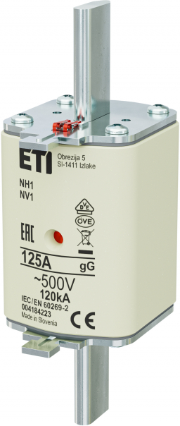 WKŁADKA TOPIKOWA NH - ZWŁOCZNA / KOMBI NH1 GG 125A/500V - 004184223 - ETI