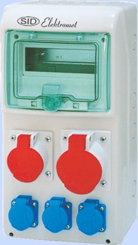 ROZDZIELNICA 8 MODUŁÓW IP44 1X63A 3P+N+Z 400V~ 1X32A 3P+N+Z 400V~ 3X16A 2P+Z 250V~ RSS-02 - 942025 - ELEKTROMET DZIERŻONIÓW