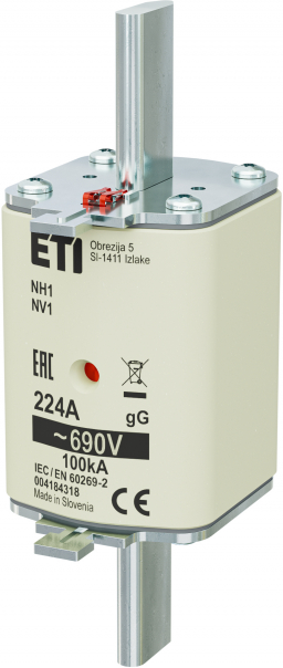 WKŁADKA TOPIKOWA NH - ZWŁOCZNA / KOMBI NH1 GG 224A/690V - 004184318 - ETI