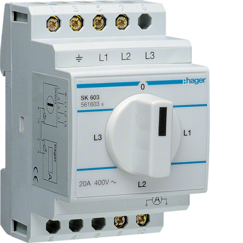 PRZEŁĄCZNIK AMPEROMIERZA 20A 400V - SK603 - HAGER
