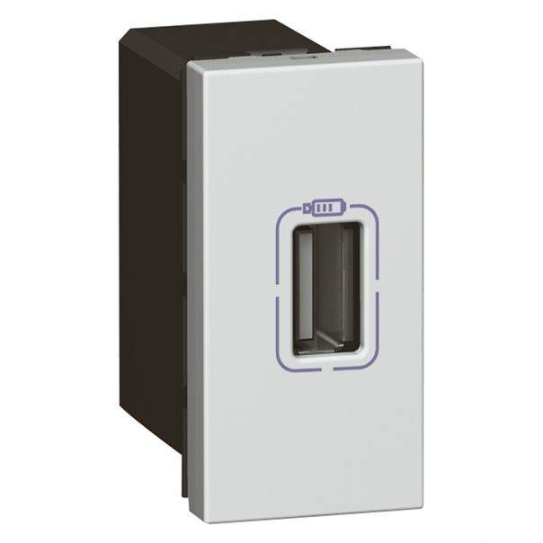 GNIAZDO ZASILAJĄCE 1 X USB 5 V 750 MA ALUMINIUM MOSAIC - 079391 - LEGRAND