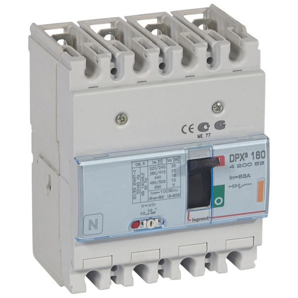 WYŁĄCZNIK 63A 4-POLOWY 25KA DPX3 160 - 420053 - LEGRAND