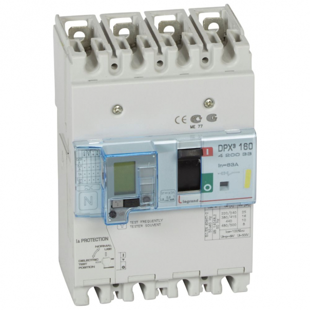 WYŁĄCZNIK 63A 4-POLOWY 16KA Z ZABEZPIECZENIEM RÓŻNICOWYM DPX3 160 - 420033 - LEGRAND