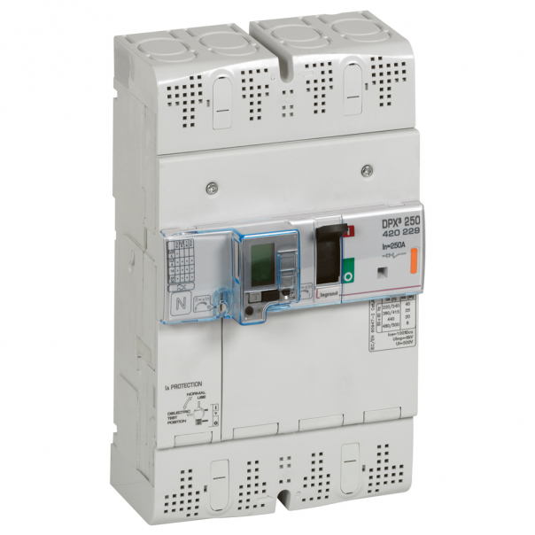 WYŁĄCZNIK MOCY 250A 4-POLOWY 25KA Z ZABEZPIECZENIEM RÓŻNICOWYM DPX3 250 - 420229 - LEGRAND