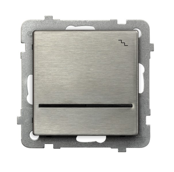 ŁĄCZNIK SCHODOWY POJEDYNCZY Z PODŚWIETLENIEM ZACISKI AUTOMATYCZNE 16AX250V IP20 STAL INOX SONATA - ŁP-3RMS/m/37 - OSPEL