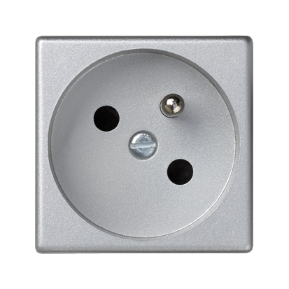 Gniazdo K45 z uziemieniem 16A/230V~, szybkozłączki; aluminium - K22/8 - KONTAKT SIMON