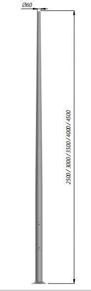 SŁUP ALUMINIOWY 3M ANODOWANY INOX SAL-3/B60 - 42120/C45 - ROSA SP ZOO