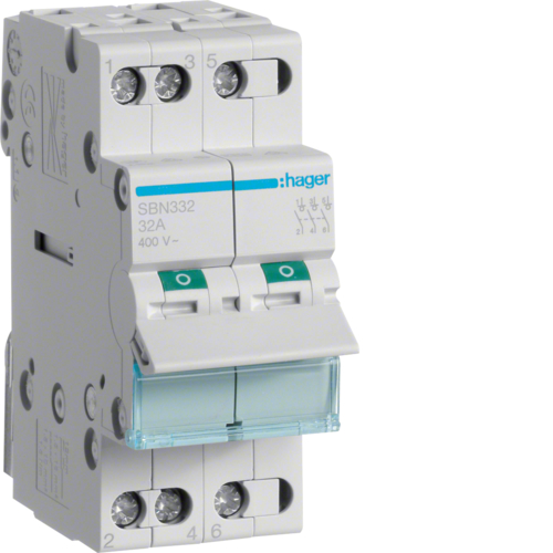 MODUŁOWY ROZŁĄCZNIK IZOLACYJNY 3-POLOWY 32A - SBN332 - HAGER