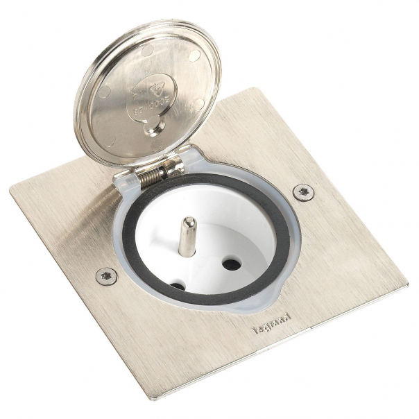 POKRYWA GNIAZDA, POJEDYNCZA, KWADRATOWA, INOX - 089700 - LEGRAND