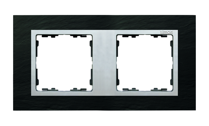 Ramka 2-krotna Nature, Łupek / pierścień aluminum mat - 82927-63 - KONTAKT SIMON