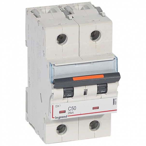 WYŁĄCZNIK NADPRĄDOWY C 50A 2-POLOWY 25KA DX3 S322 - 409773 - LEGRAND