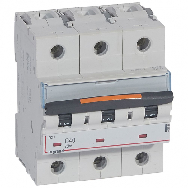 WYŁĄCZNIK NADPRĄDOWY C 40A 3-POLOWY 25KA DX3 S323 - 409785 - LEGRAND