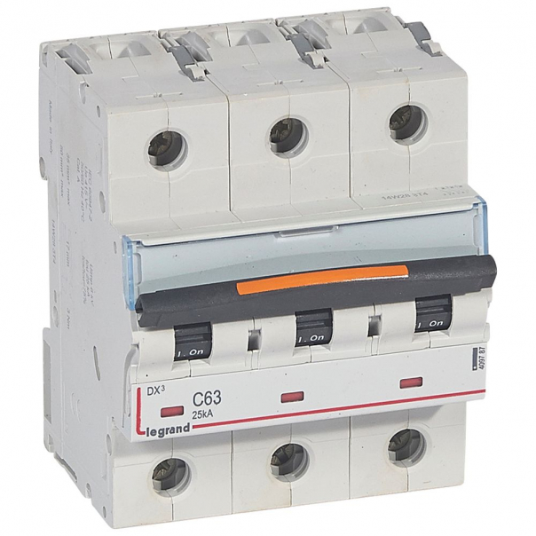 WYŁĄCZNIK NADPRĄDOWY C 63A 3-POLOWY 25KA DX3 S323 - 409787 - LEGRAND