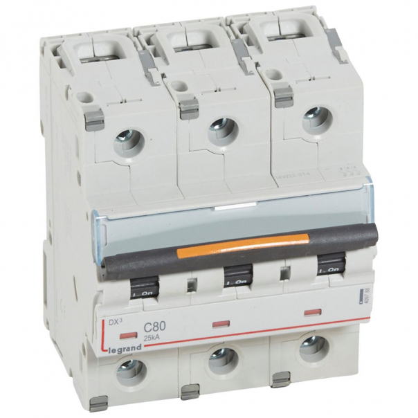 WYŁĄCZNIK NADPRĄDOWY C 80A 3-POLOWY 25KA DX3 S323 - 409788 - LEGRAND