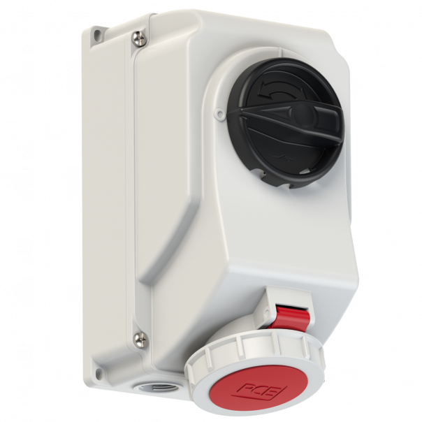 GNIAZDO Z WYŁĄCZNIKIEM 0-1 DUŻE BLOKADA MECHANICZNA 16A 400V 3P+Z+N IP 67 - 75152-6 - PCE