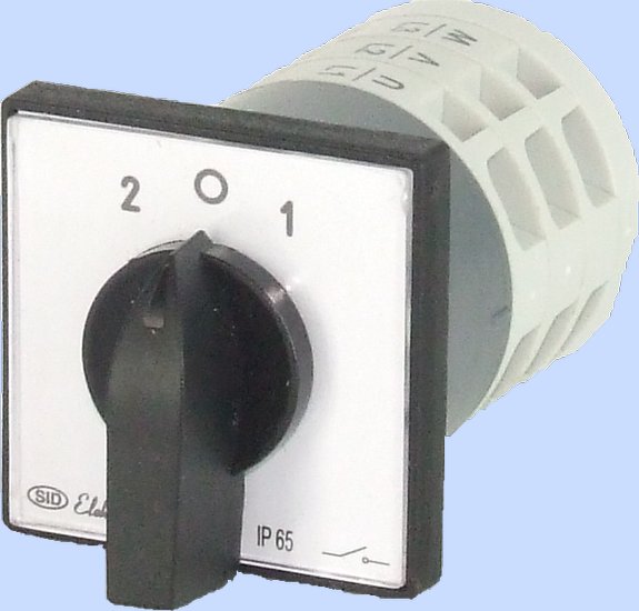 ŁĄCZNIK KRZYWKOWY W OBUDOWIE E12-72 ZMIANA ZASILANIA 2-0-1 IP-65 - 921272 - ELEKTROMET DZIERŻONIÓW