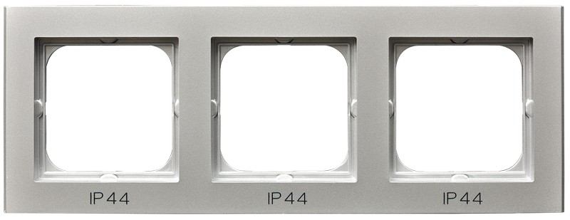 RAMKA POTRÓJNA DO ŁĄCZNIKÓW IP44 SREBRO MAT SONATA - RH-3R/38 - OSPEL