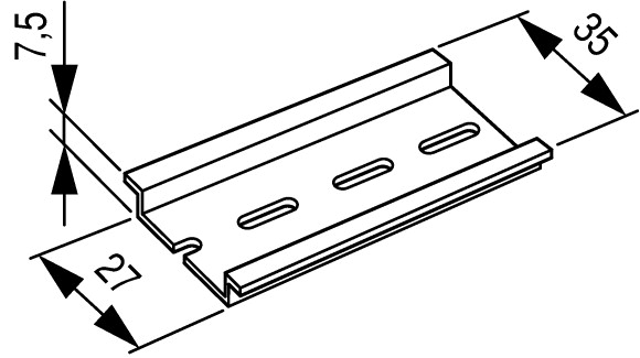 SZYNA MONTAŻOWA PERFOROWANA TH35 DŁ. 2000MM WYS. 75MM - 053030 - EATON