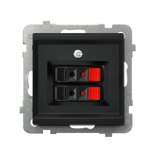 GNIAZDO GŁOŚNIKOWE PODWÓJNE CZARNY METALIK SONATA - GG-2R/m/33 - OSPEL