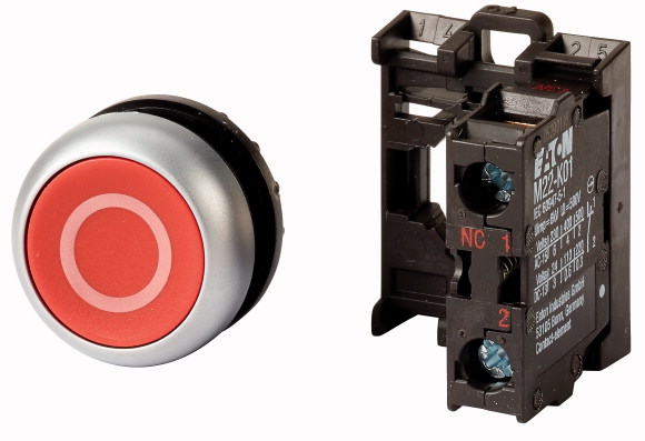 PRZYCISK PŁASKI CZERWONY Z SAMOPOWROTEM STYKI 1NC M22-D-R-X0/K01 - 216510 - EATON