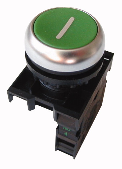 PRZYCISK PŁASKI ZIELONY Z SAMOPOWROTEM STYKI 1NO M22-D-G-X1/K10 - 216512 - EATON