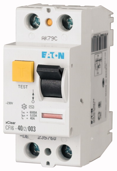 WYŁĄCZNIK RÓŻNICOWY 40A/30MA 2 POLOWY TYP AC CFI6 - 235760 - EATON