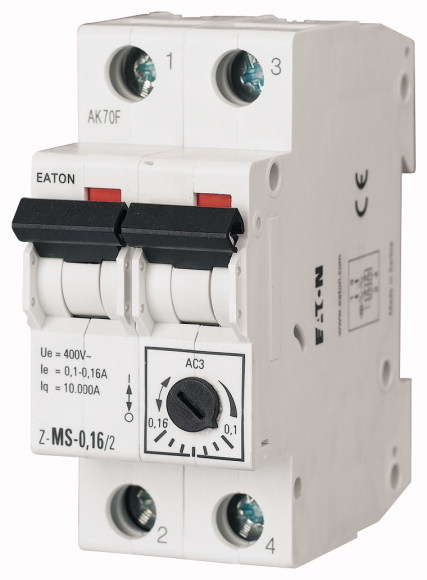WYŁĄCZNIK SILNIKOWY ZAKRES 1.0-1.6A AC3 2 BIEGUNY WYZWALANIE TERMOMAG. Z-MS - 248394 - EATON