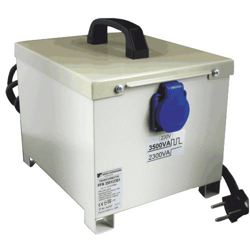 TRANSFORMATOR JEDNOFAZOWY PFN 4201/2801 230/230V IP44 Z ZABEZPIECZENIEM I ZE SZNUREM SIECIOWYM - 16152-9984 - BREVE