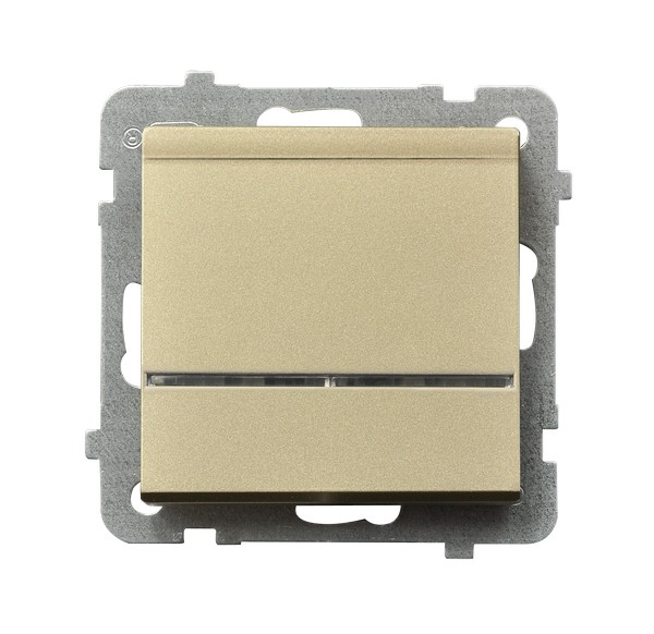 ŁĄCZNIK HOTELOWY Z PODŚWIETLENIEM ZACISKI AUTOMATYCZNE 16AX 250V IP20 SZAMPAŃSKI ZŁOTY SONATA - ŁP-15RS/m/39 - OSPEL