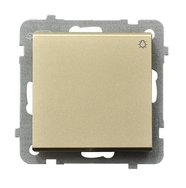 ŁĄCZNIK ZWIERNY ŚWIATŁO ZACISKI AUTOMATYCZNE 10AX 250V IP20 SZAMPAŃSKI ZŁOTY SONATA - ŁP-5R/m/39 - OSPEL