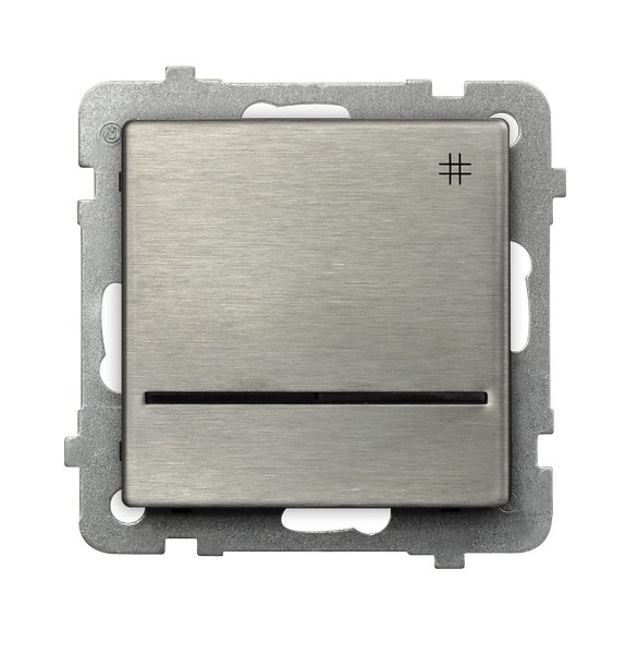 ŁĄCZNIK KRZYŻOWY Z PODŚWIETLENIEM ZACISKI AUTOMATYCZNE 16AX 250V IP20 STAL INOX SONATA - ŁP-4RMS/m/37 - OSPEL