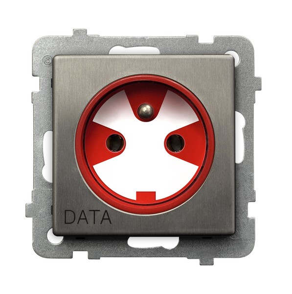 GNIAZDO POJEDYNCZE Z UZIEMIENIEM DATA Z KLUCZEM STAL INOX SONATA - GP-1RMZK/m/37 - OSPEL