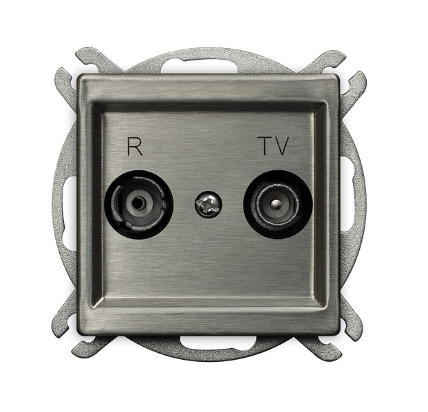GNIAZDO RTV ZAKOŃCZENIOWE STAL INOX SONATA - GPA-10RMPZ/m/37 - OSPEL