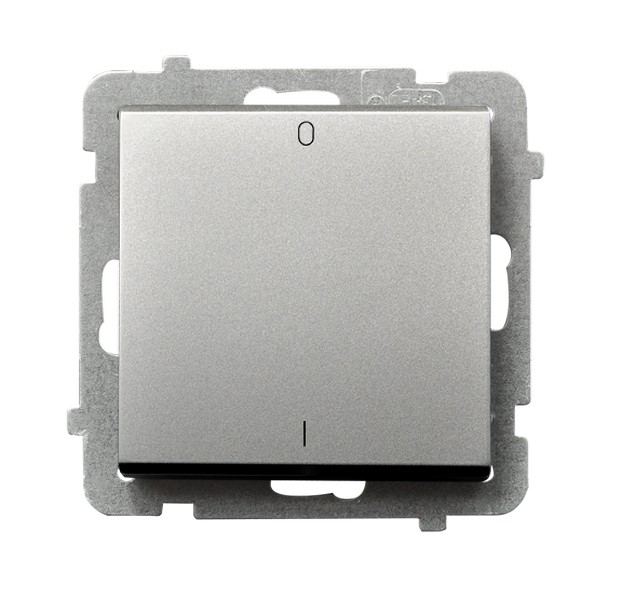 ŁĄCZNIK DWUBIEGUNOWY ZACISKI AUTOMATYCZNE 16AX 250V IP20 SREBRNY MAT SONATA - ŁP-11R/m/38 - OSPEL