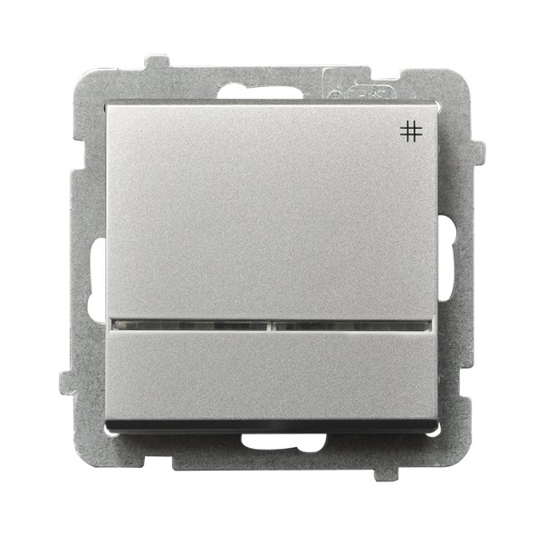 ŁĄCZNIK KRZYŻOWY Z PODŚWIETLENIEM ZACISKI AUTOMATYCZNE 16AX 250V IP20 SREBRO MAT SONATA - ŁP-4RS/m/38 - OSPEL