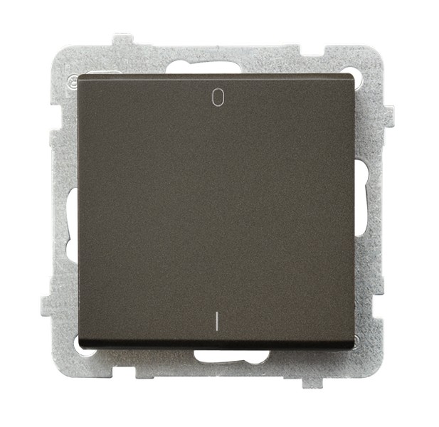 ŁĄCZNIK DWUBIEGUNOWY ZACISKI AUTOMATYCZNE 16AX 250V IP20 CZEKOLADOWY METAL SONATA - ŁP-11R/m/40 - OSPEL