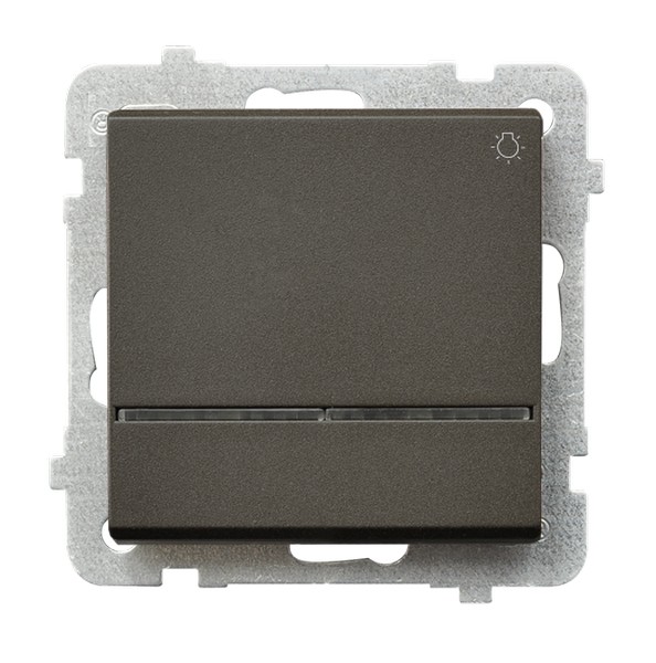 ŁĄCZNIK ZWIERNY ŚWIATŁO Z PODŚWIETLENIEM ZACISKI AUTOMATYCZNY 10AX 250V IP20 CZEKOLADOWY METAL SONATA - ŁP-5RS/m/40 - OSPEL