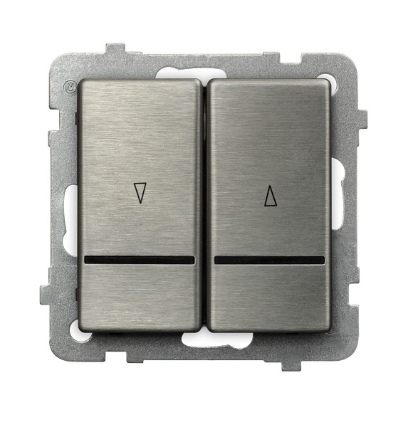 ŁĄCZNIK ŻALUZJOWY Z PODŚWIETLENIEM ZACISKI AUTOMATYCZNE 10AX 250V IP STAL INOX SONATA - ŁP-7RMS/m/37 - OSPEL
