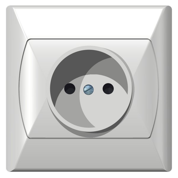 GNIAZDO POJEDYNCZE Z PRZESŁONAMI TORÓW PRĄDOWYCH BIAŁY AKCENT - GP-1AP/00 - OSPEL