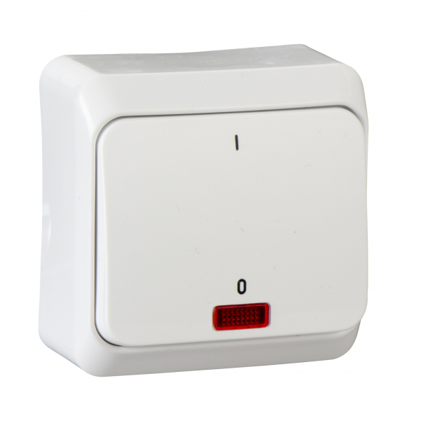 ŁĄCZNIK 2-BIEGUNOWY Z PODŚWIETLENIEM BIAŁY PRIMA - WDE001021 - SCHNEIDER ELECTRIC