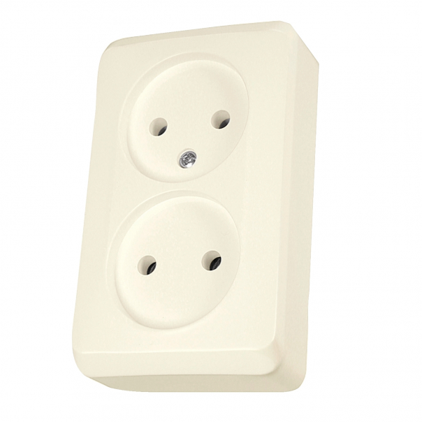 GNIAZDO PODWÓJNE BEZ UZIEMIENIA BEŻOWE PRIMA - WDE001140 - SCHNEIDER ELECTRIC
